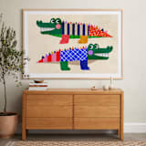 "Crocodile friends" - Art Print in Emerald by Mojca Dolinar - In a Room