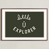"Little Explorer Flag" - Art Print in Pine Green by Darby McGuire - Framed