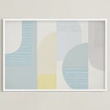 "Hustle Bustle" - Art Print in Neutral Natural by Jennifer Morehead - Framed