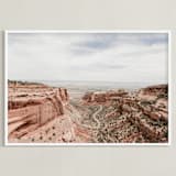 "Desert Horizon" - Art Print in Sand by Jamie Lollback - Framed