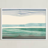 "Horizon 2" - Art Print in Aqua by Tatjana Koraksic - Framed