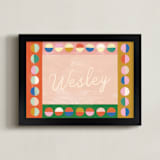 "Wesley" - Personalized Art Print in Blush by Sierra Lee - Framed