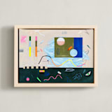 "Circle Back to Square One" - Art Print in Cobalt by Keren Toledano - Framed Canvas