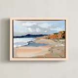 "Half Moon Bay" - Art Print in Sand by Shina Choi - Framed Canvas