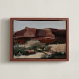 "Canyon Hues" - Art Print in Desert Rocks by Arohika Verma - Framed Canvas