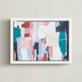 "Expand far beyond" - Art Print in Indigo by FERNANDA MARTINEZ - Framed Canvas