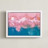 "Marbleization" - Art Print in Ocean by Shari Margolin - Framed Canvas