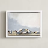 "Sundown in the Chisos" - Art Print in Ice Blue by Kati Ramer - Framed Canvas