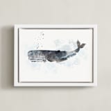 "Whale Series One" - Art Print in charcoal grey by Shirley Lin Schneider - Framed Canvas
