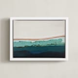 "Coastal Bluff" - Art Print in turquoise blue by Caryn Owen - Framed Canvas