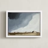 "Dusk In The Chisos" - Art Print in Indigo by Kati Ramer - Framed Canvas