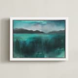 "Ice Lands" - Art Print in Ice Land Green by AlisonJerry - Framed Canvas