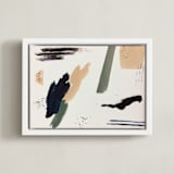 "Open Minded" - Art Print in nude blush by Lauren Packard - Framed Canvas