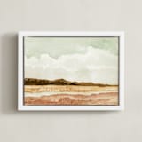 "Wetland" - Art Print in Golden Green by Field and Sky - Framed Canvas