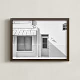 "Cream Colored Building, Taylor, Texas" - Art Print in Cream White by Carol Schiraldi - Framed