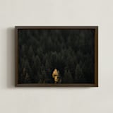 "the lone wolf" - Art Print in blue green by Jacob Loafman - Framed