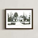 "House: Custom Print with Text" - Custom Print in Olive Shadow by Minted - Framed