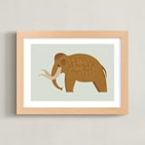 "Woolly Mammoth" - Art Print in Light Green by Amy Mullen - Framed