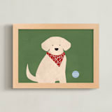 "Fetch 1" - Art Print in Shamrock Green by Jen Tips - Framed
