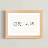 "DREAM DREAM" - Art Print in Rainbow by SunLee Art - Framed