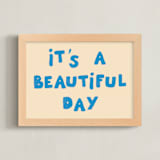 "it's a Beautiful Day" - Art Print in Blue by Studio Suku - Framed