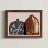 "Two vases" - Art Print in Earth brown by Bethania Lima - Framed
