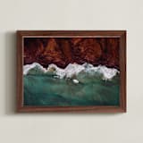 "mountain tide" - Art Print in Sea Green by Jenn Lampl - Framed
