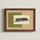 "Air, Land, and Sea" - Art Print in Olive by Tamara Hilje - Framed