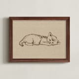 "Sleep Companions 1" - Art Print in Sand by Paola Benenati - Framed
