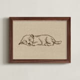 "Sleep Companions 2" - Art Print in Sand by Paola Benenati - Framed