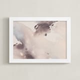 "Doves in Flight 2" - Art Print in Dusty Plum by Christa - Framed