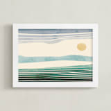 "Horizon 1" - Art Print in Aqua by Tatjana Koraksic - Framed