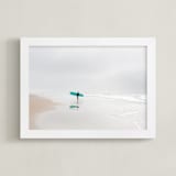 "California Surf" - Art Print in Teal by Jessica C Nugent - Framed