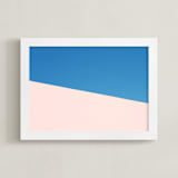 "Space & Boundaries II" - Art Print in Pink Coral by Caroline Mint - Framed