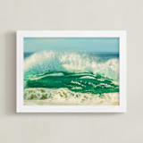 "The Wave I" - Art Print in Ocean Green by Debra Butler - Framed