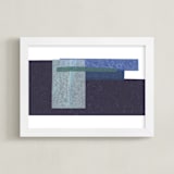 "Waves Crashing" - Art Print in Navy by Marissa Hodges - Framed