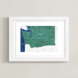 "Washington in Paint" - Art Print in Washington Green by Denise Wong - Framed