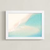 "A Day at Sea" - Art Print in Aqua Blue by Mike Sunu - Framed