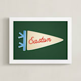 "Proud Pennant" - Personalized Art Print in Forest by Amy Kross - Framed