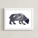 "Spirit Bear" - Art Print in Dark Cobalt by Eve Schultz - Framed
