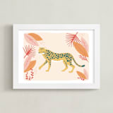 "speedy cheetah" - Art Print in melon by peetie design - Framed