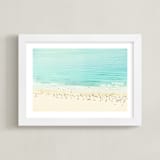 "Remembering a day by the Sea" - Art Print in Turquoise Sea by Jacquelyn Sloane Siklos - Framed