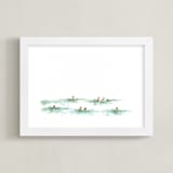 "Last summer" - Art Print in la mer blue by Lulaloo - Framed