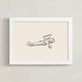 "Take Flight Loose Sketch 2" - Art Print in Beige by Katie Mulder - Framed