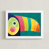 "Here's Looking At You" - Art Print in Toucan Teal by Noonday Design - Framed