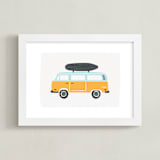 "Wheels 4" - Art Print in Mustard by Kristie Kern - Framed