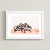 "The Embrace" - Art Print in Zebra by Lisa Sundin - Framed