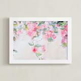 "Enchanted Garden 2" - Art Print in Floral Pink by Arohika Verma - Framed