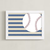 "Little Slugger Series 4" - Art Print in Denim by Pinky Diamond Studio - Framed