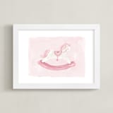 "Rocking Horse" - Art Print in Rose by Laura Bercovich - Framed